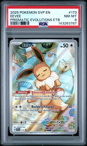 2025 POKEMON SVP EN-SV BLACK STAR PROMO #173 EEVEE PSA 8