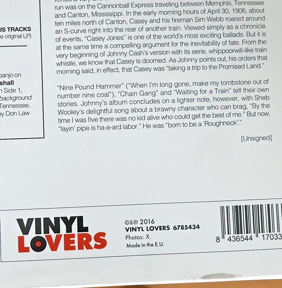 Johnny Cash - Blood, Sweat And Tears LP виниловая пластинка 2016 180 грамм переиздание очень хорошее состояние+ - Изображение 3 из 4