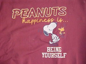 PEANUTS SNOOPY HAPPINESS IS BEING YOURSELF SWEATSHIRT XL 16/18 & PANTS XXL 20