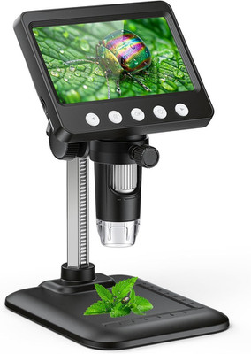 4.3'' LCD Digital Coin Microscope, 1000x USB Magnifier w/ 8 Adjustable LED Lights