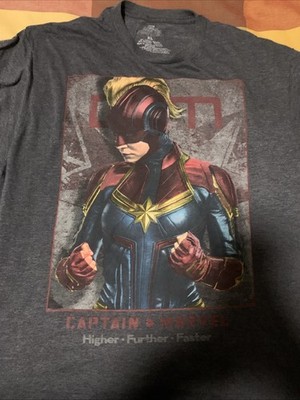 Captain Marvel Men's T-Shirt XL Graphic Short Sleeve