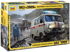 Zvezda 43002 500043002-1:43 UAZ 3909 Emergency Service-Plastic Model Assembly-Ki