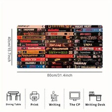 40 90cm Horror Movie Titles Mouse Pad Office Desk Mat - Non-Slip Rubber Base,