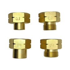 Lot d'adaptateurs de bouteilles de gaz GPL Europe 4 x laiton - pour bouteille...