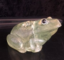 Vintage Lucite Green Tree Frog Toothbrush Holder
