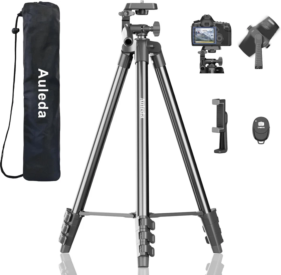 60″ Camera Tripod Stand Compatible with Canon Nikon DSLR Cameras Max Load 6.6 LB - Image 3 of 4