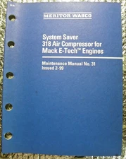 1999 Meritor Wabco Maintenance Manual Mack E-Tech Engines 318 Air Compressor