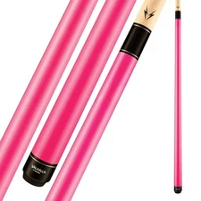 Valhalla 18oz Pool Cue Pink Maple Shaft Two Piece Stainless Steel Tip