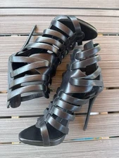 Giuseppe Zanotti Heels Size 37 Black Leather New 5” Heel