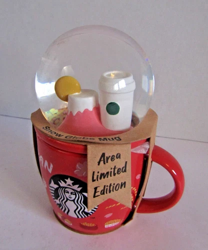 Starbucks Limited Ed. Snow Globe Snowglobe Mug Mount Fuji Japan Collectible
