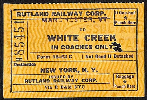 Group of 10 - Mostly 1953 Rutland Railroad Tickets / Stubs - Picture 19 of 20