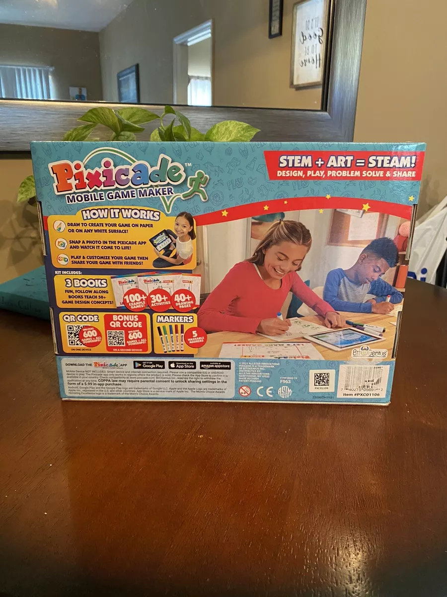 PIXICADE Mobile Game Maker DRAW CREATE & PLAY your own video games STEM NIB  6-12