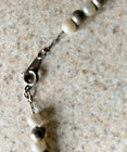 VINTGE SIGNED KOREA FAUX PEARL & GRAY NECKLACE STRUNG ON CHAIN W/ 12" DROP — photo 3