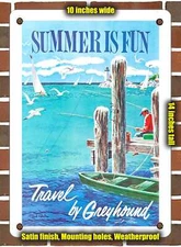 Metal Sign - 1960 Summer is Fun Travel by Greyhound - 10x14 Inches