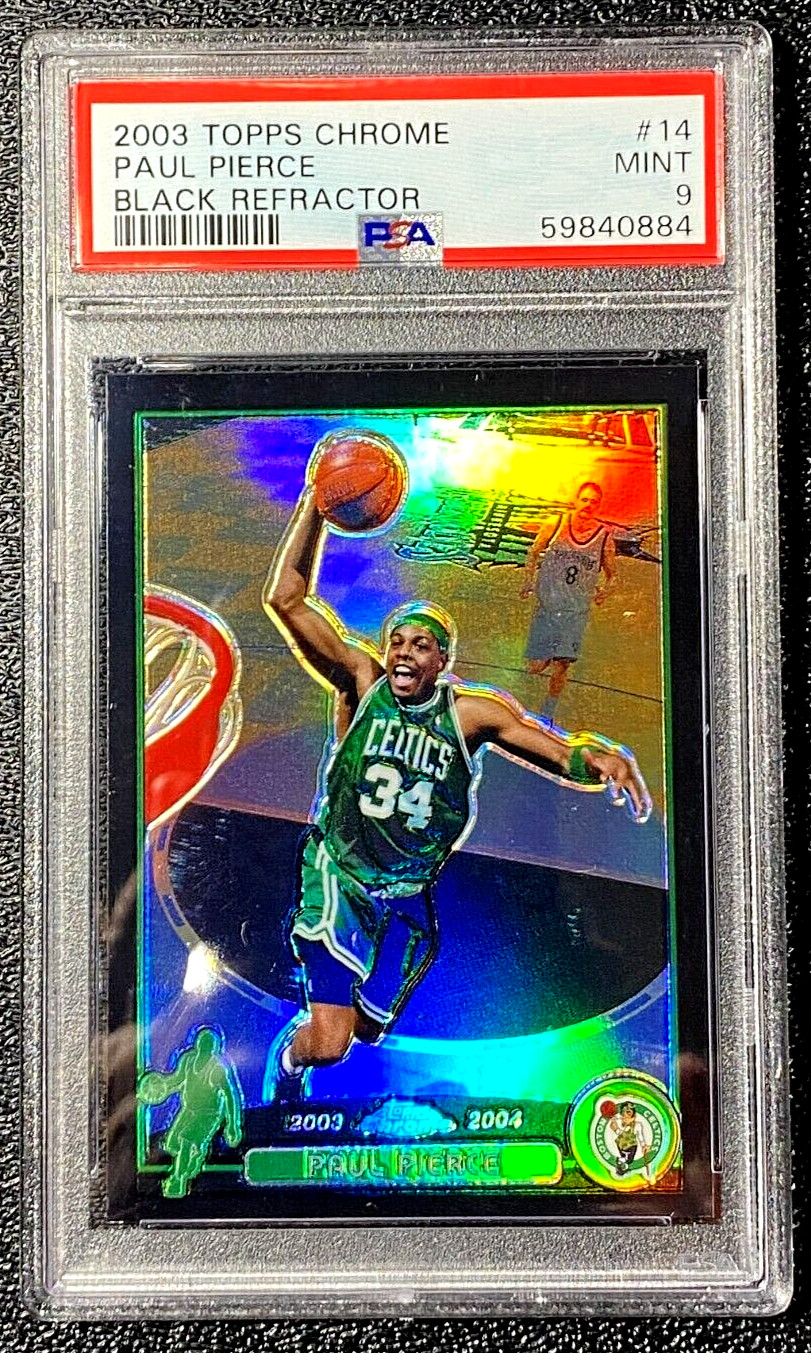PSA 9 MINT PAUL PIERCE 2003/04 TOPPS CHROME BLACK REFRACTOR SP #D /500 G3766