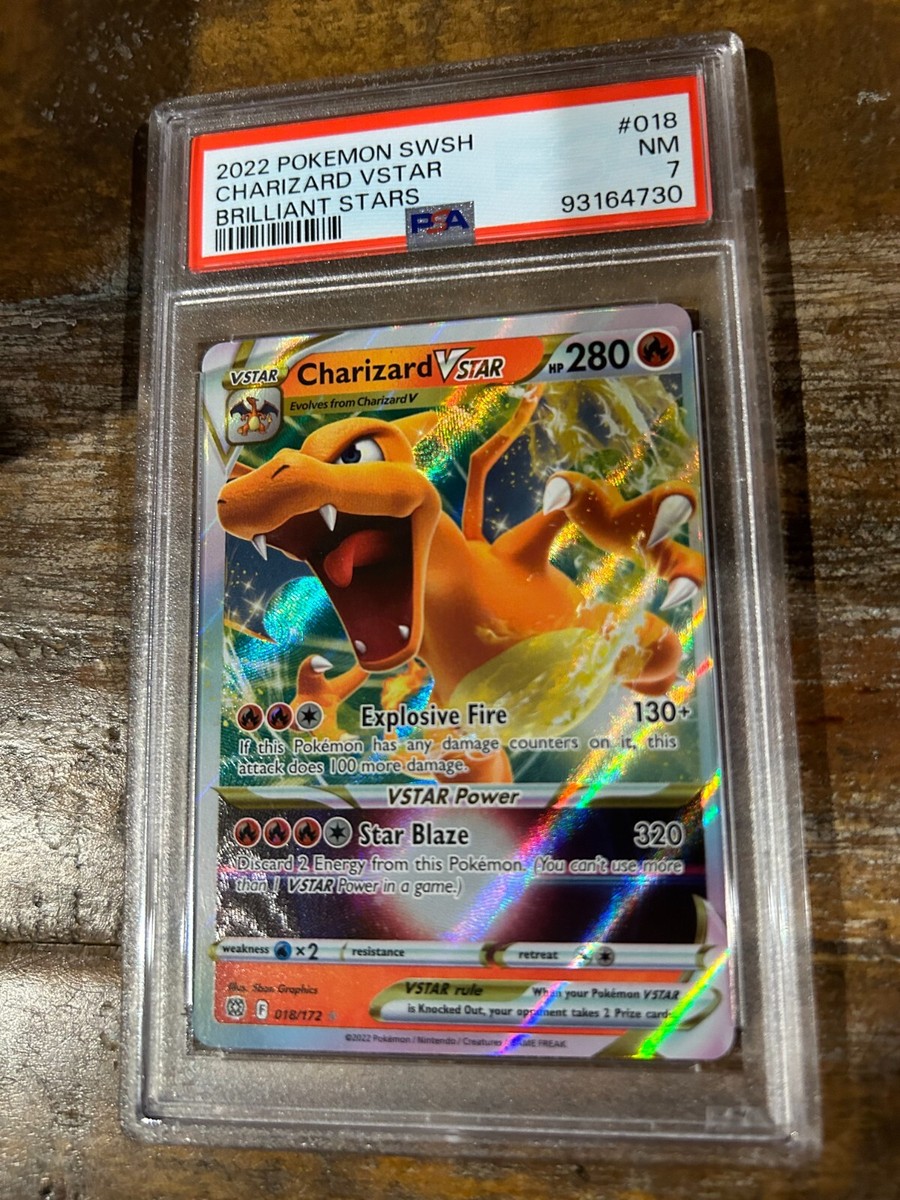 POKEMON 2022 SWSH Brilliant Stars CHARIZARD Vstar #018 PSA 7