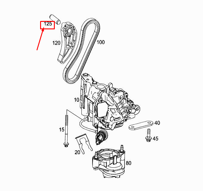 Neu MERCEDES-BENZ A W177 Kettenspannschiene Achszapfen A2811800008 Original