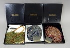 3x Joan Rivers Classics Collection Beaded Statement Necklace Lot Red Blue Green