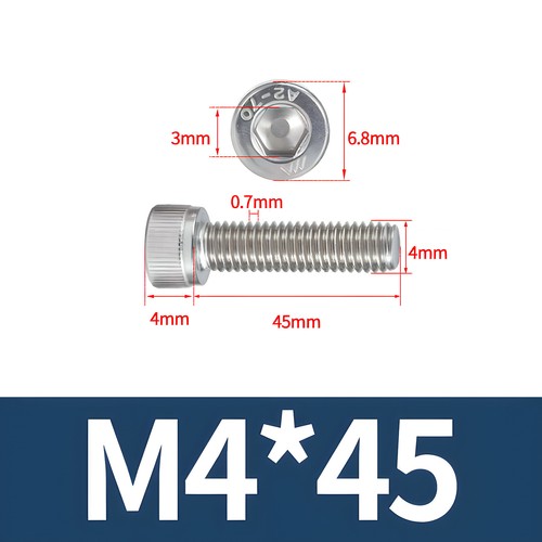 M2 - M12 SOCKET CAP SCREWS A4 STAINLESS STEEL ALLEN KEY BOLTS HEX HEAD DIN 912 - Picture 52 of 155