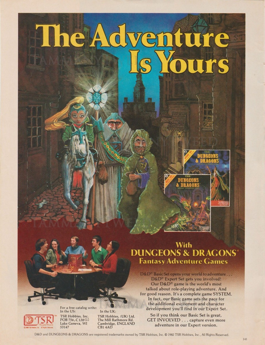 Dungeons & Dragons - Rare Original Vintage 80's TSR DnD Print Ad