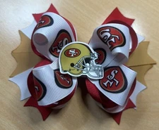 San Francisco 49ers Football Inspired Hair Bow