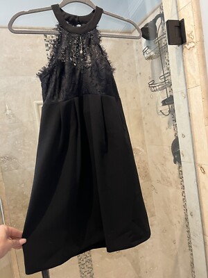 Bloomingdales BCBG Generation black lace dress Size XS 0 Halter Open Back |  eBay
