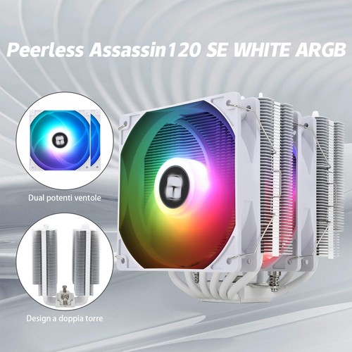 Peerless Assassin 120 SE ARGB Refroidisseur d'air CPU Blanc 6 caloducs Refroidisseur CPU Du... - Photo 2/7
