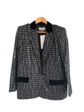 Vintage Valentino Jacket Black Silk Wool Mix Size 10/12