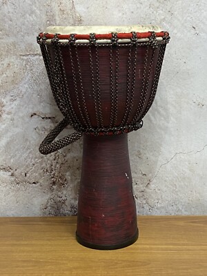 Freedom Drums Large Lava Flow Fiberglass Red with Handle Djembe