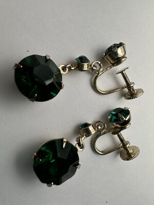 Victorian Renaissance Austrian Crystal Chandelier Earrings Bridesmaid GREEN