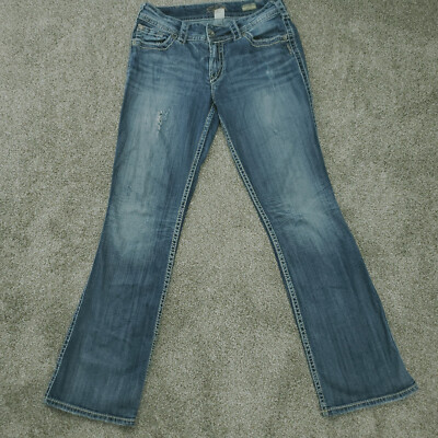 Jean Suki Surplus Femme Argent Bleu Regular Bootcut Stone Wash W30 L32