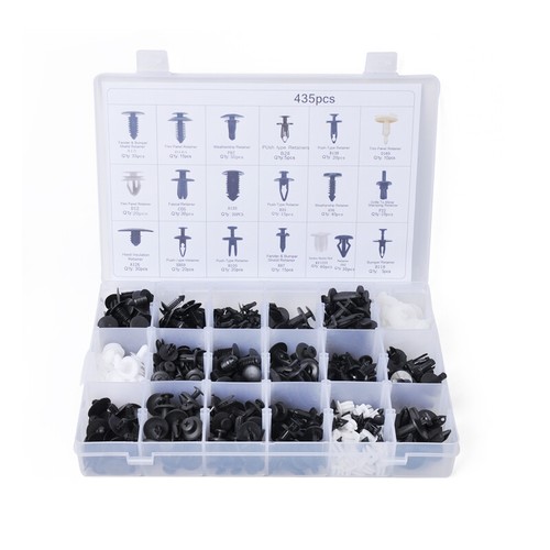 US 435PCS Car Door Panel Retainer Push Pin Trim Rivet Screw Clip Fastener w/Tool - Picture 4 of 12
