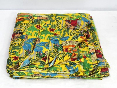 50 Yards Fabric Indian Yellow Frida Hand Printed Cotton Fabric Sewing Fabrics