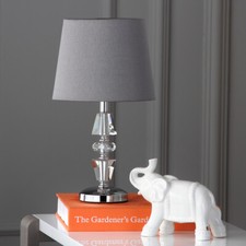 SAFAVIEH Crescendo Tiered Crystal Lamp Set of 2  Clear / Grey 