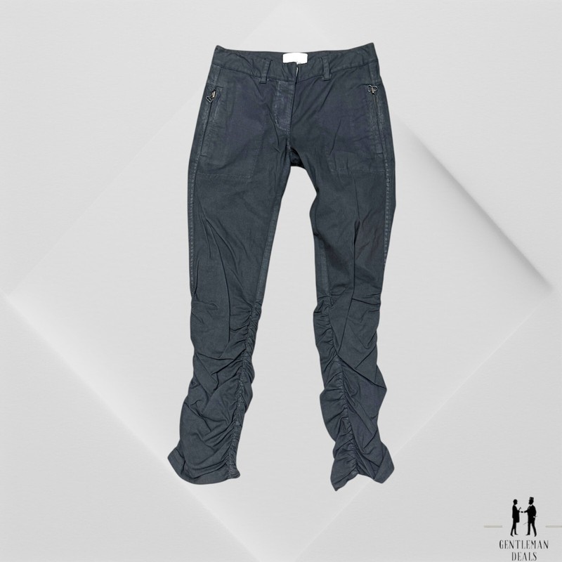 Phillip Lim Womens Mid Rise Glen Solid Jogger Pants Gray Black Cotton Size 0
