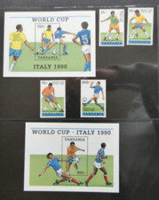 Tansania Fu&szlig;ball WM 1990, Mi 664-7** Block 113, 114  komplett, Mi  22 &euro;