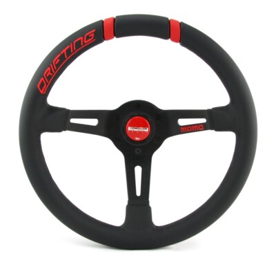 VDRIFT33NROSL Momo Leder Sportlenkrad Drifting 33cm 330mm schwarz rot steering w