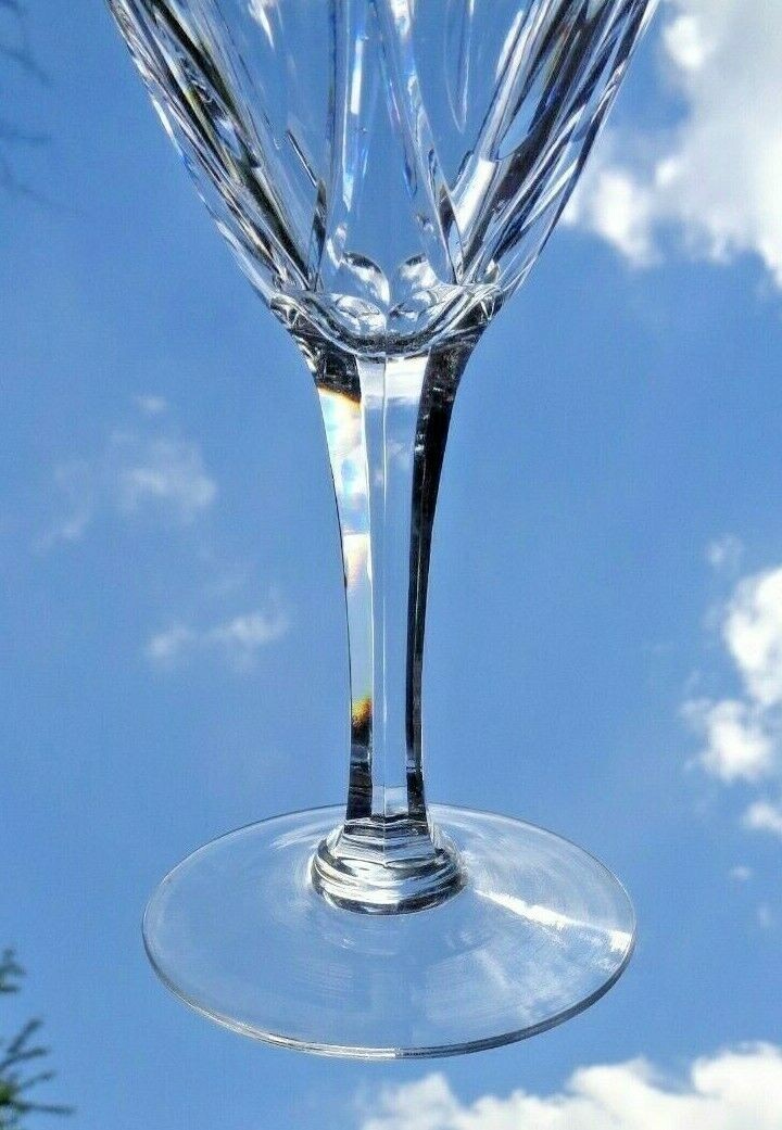 SAINT LOUIS Vic Water Wine Glasses 7 1/8in Crystal Carved