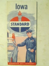 Standard Oil Highway Road Map of Iowa 1956
