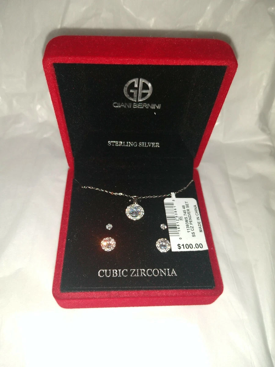 Giani Bernini Blue Cubic Zirconia Starburst Pendant Necklace in