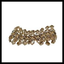 Vintage Emmons Bracelet Gold Tone Link Statement Knot Bow Filigree