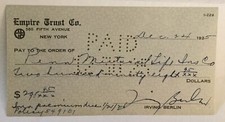 Irving berlin Signed Check Penn Mutual Ins  Autographs MINT CONDITION