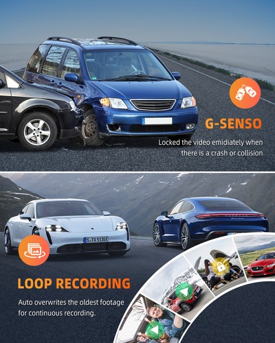 12" 4K Mirror GPS WiFi Dash Cam Voice Control Rear View Car DVR Cam Touch Screen - Picture 6 of 8