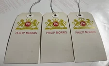 3 Vintage Phillip Morris Wired Tobacco Tags
