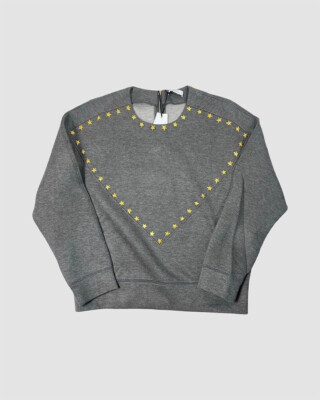 Ladies Versace Collection Grey Star Studded Sweatshirt Made in Italy.