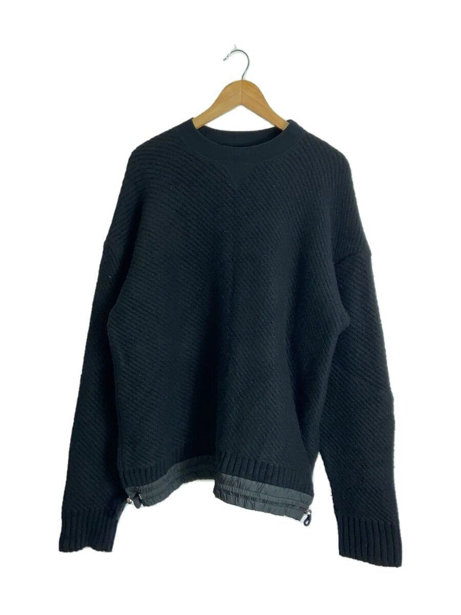 Sacai knit sweater 21AW wool pullover drawcord 3 black Used | eBay