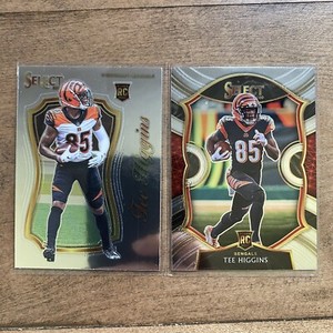 2020 Panini Select Tee Higgins Concourse & Select Certified Log Bengals