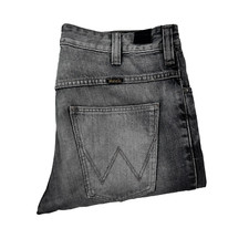 Wrangler Mens Jeans W33 L32 Black Straight Shooter Fade Distressed Straight Leg