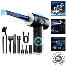 Cordless Air Duster with 100000 RPM Power - 3 Gear Adjustable LED Light