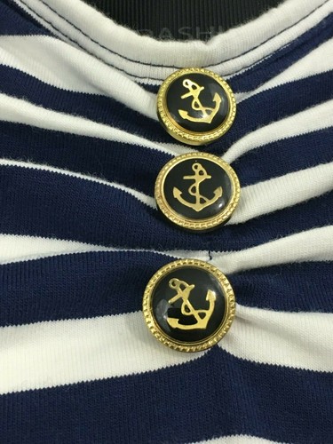 Kardashian Kollection Striped Navy Nautical Sailor Tank Top Shirt Size Small S - Picture 3 of 10